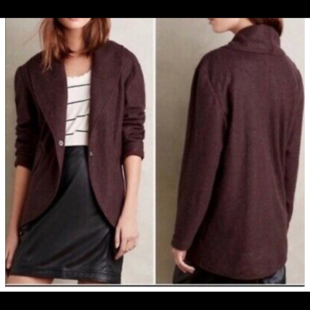 Anthropolgie lilka cocoon sweater sz m burgundy